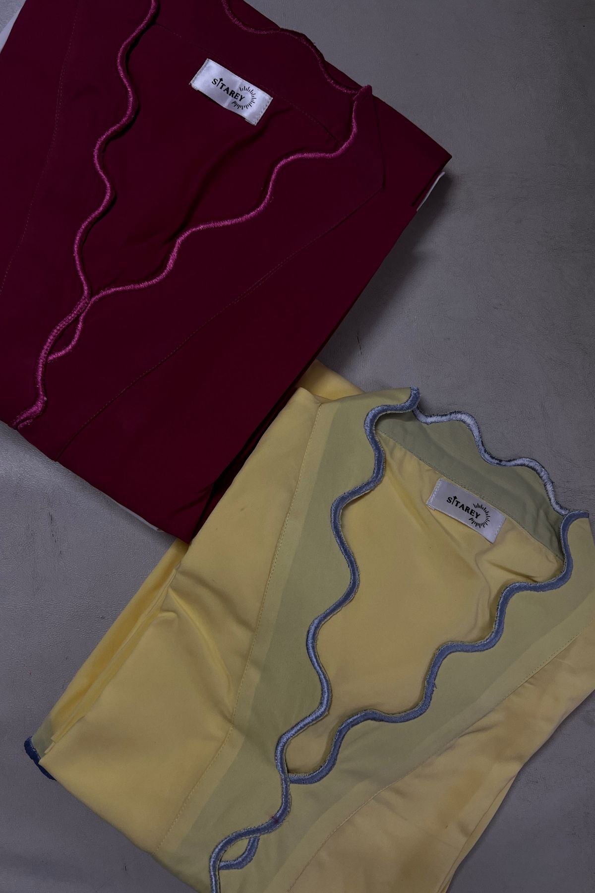 Crepe Embroidered Scalloped Straight Kurta Bell Bottom Pants Set-Customisable