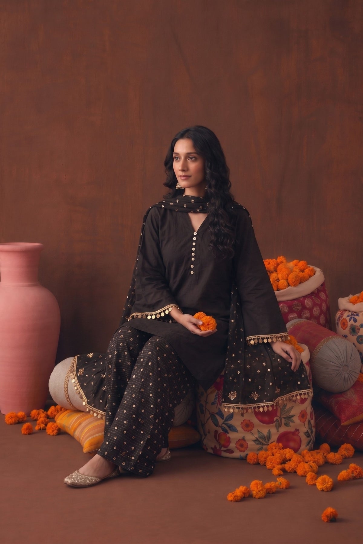 Chandani Raw Silk Kurta And Banarasi Salwar With Banarasi Dupatta