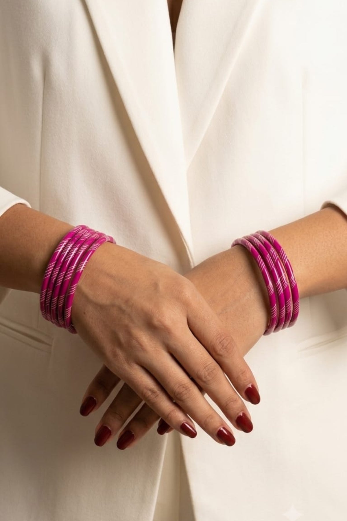 Rani Pink Lac Handmade Bangles Set - 8 (Copy)