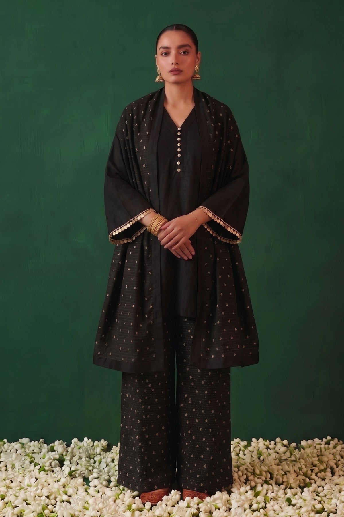 Chandani Raw Silk Kurta And Banarasi Salwar With Banarasi Dupatta