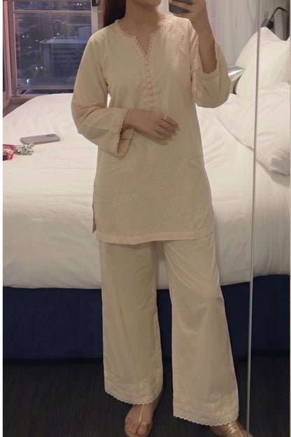 Pure Cotton Embroidered Palazzo