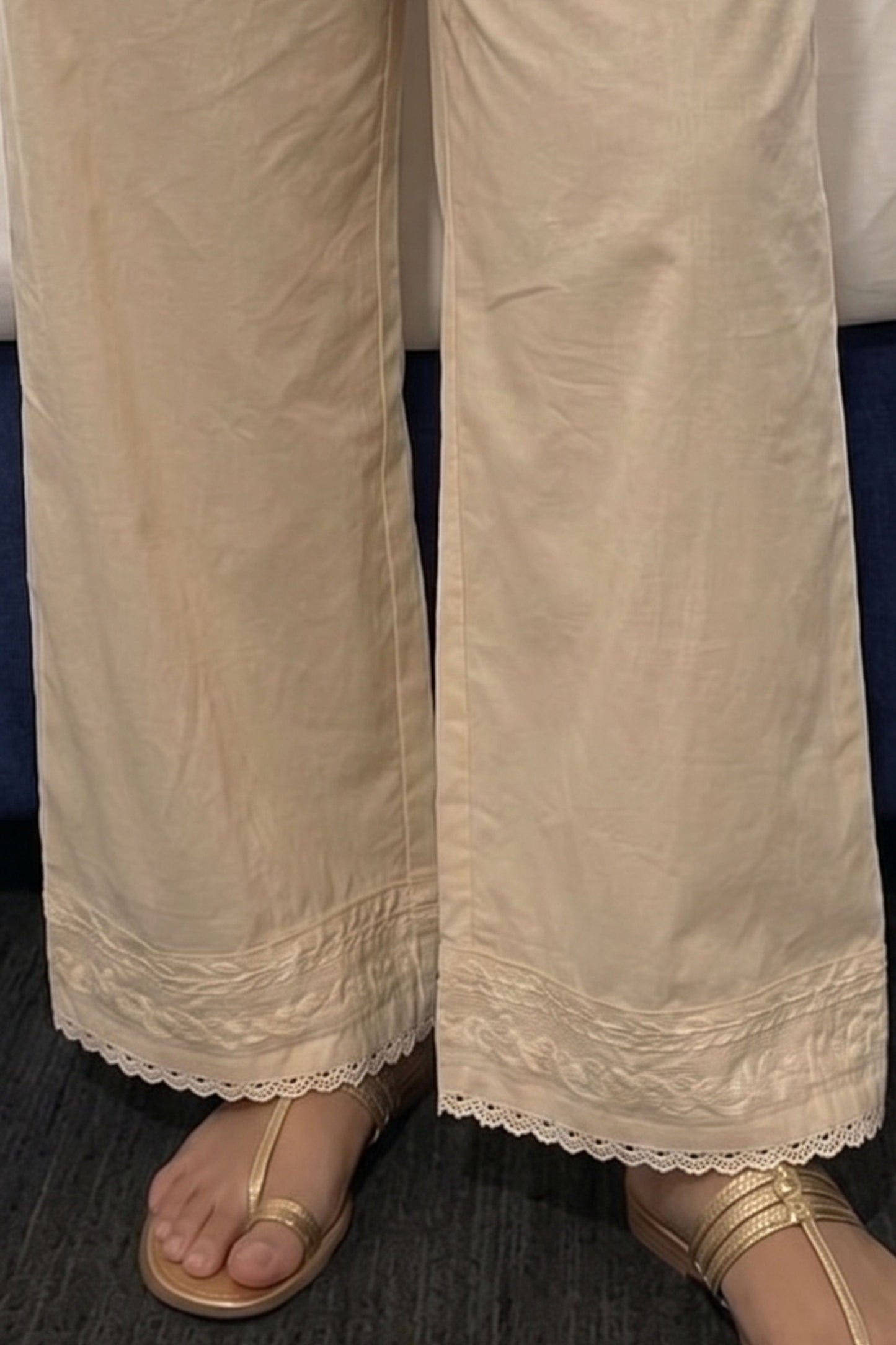 Pure Cotton Embroidered Palazzo