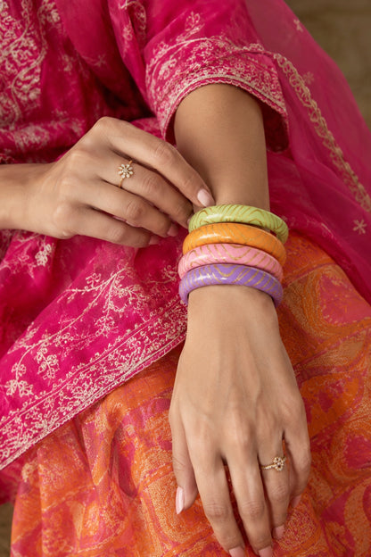 Pastel Glitter Lac Handmade Bangles - Set of 4 (Copy)