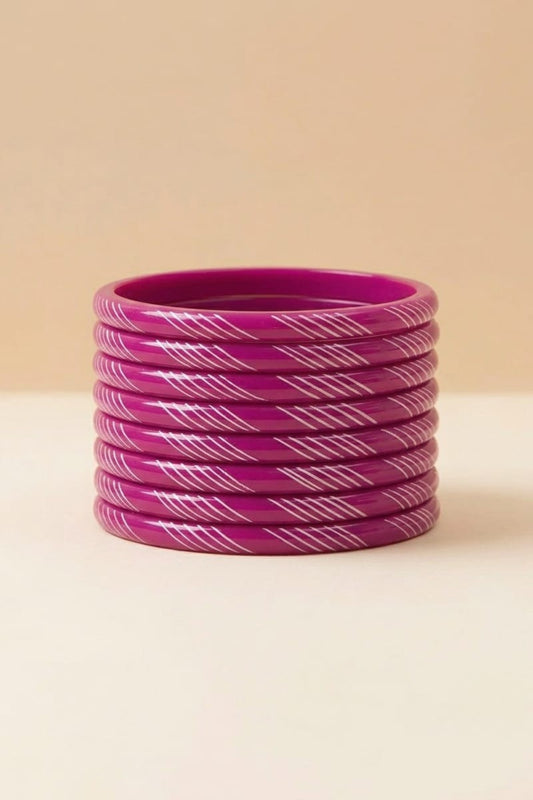 Rani Pink Lac Handmade Bangles Set - 8 (Copy)