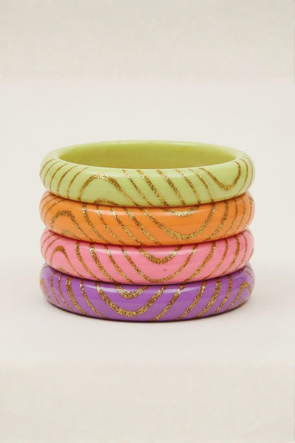 Pastel Glitter Lac Handmade Bangles - Set of 4 (Copy)