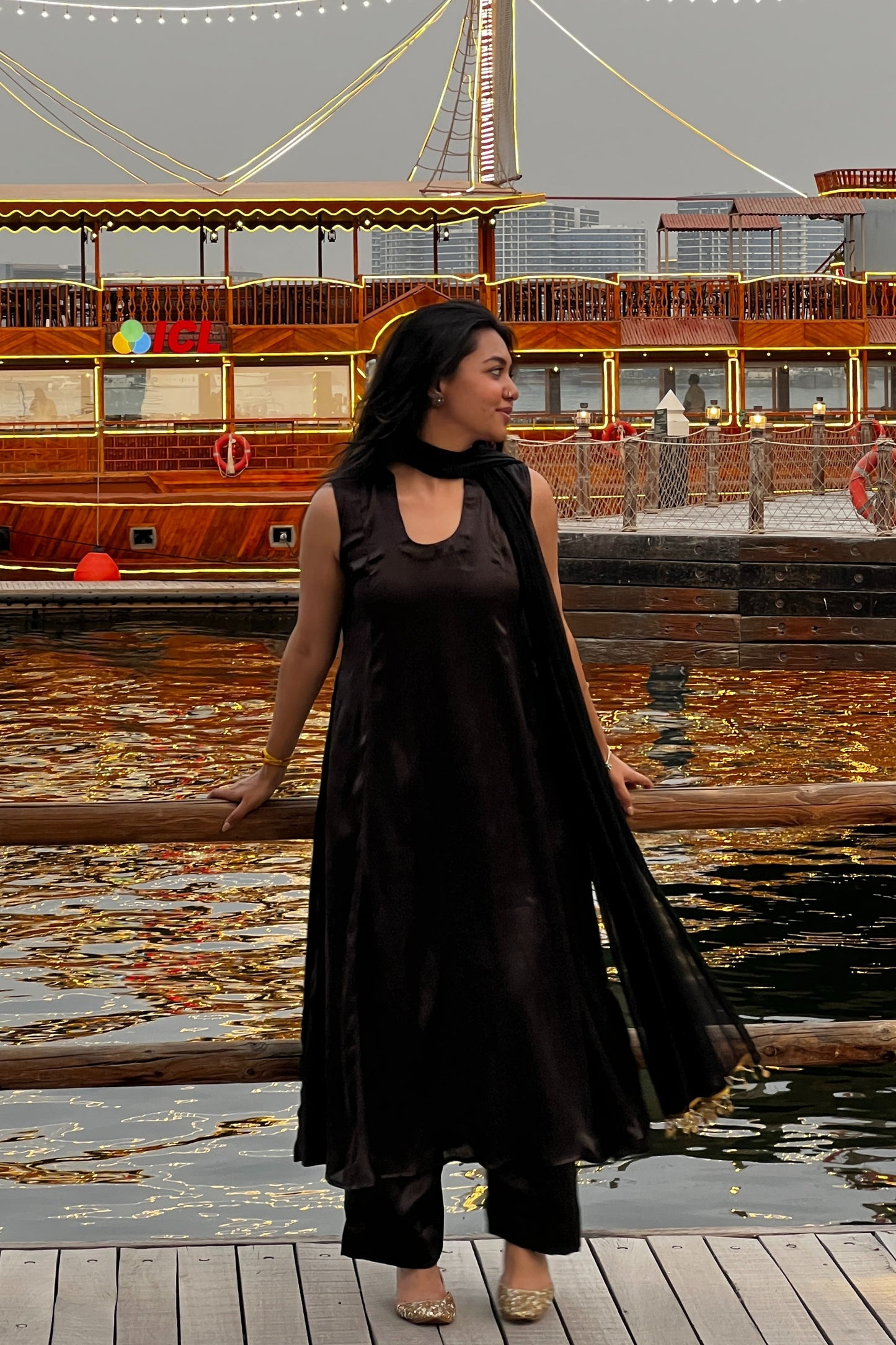 Solid Modal A-Line Kurta Straight Pant Set With Dupatta-Customisable