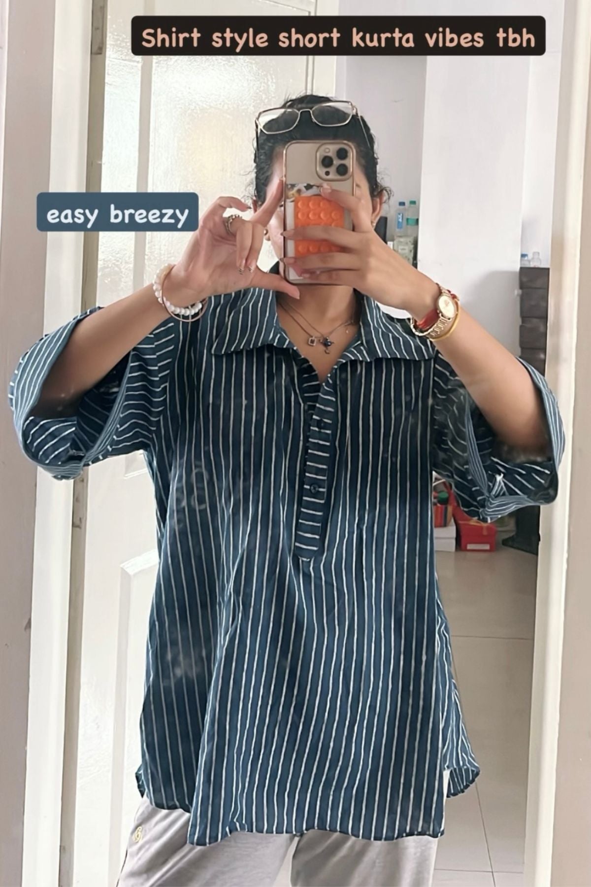 Indigo Stripes Kurta Shirt