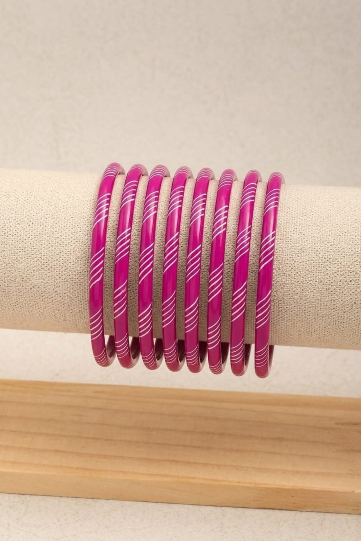 Rani Pink Lac Handmade Bangles Set - 8 (Copy)