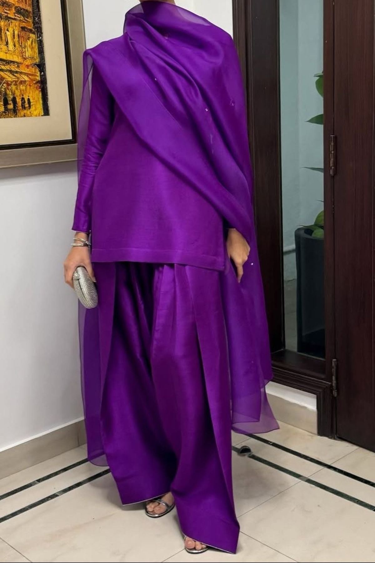 Solid Straight Kurta Farshi Salwar Set-Customisable