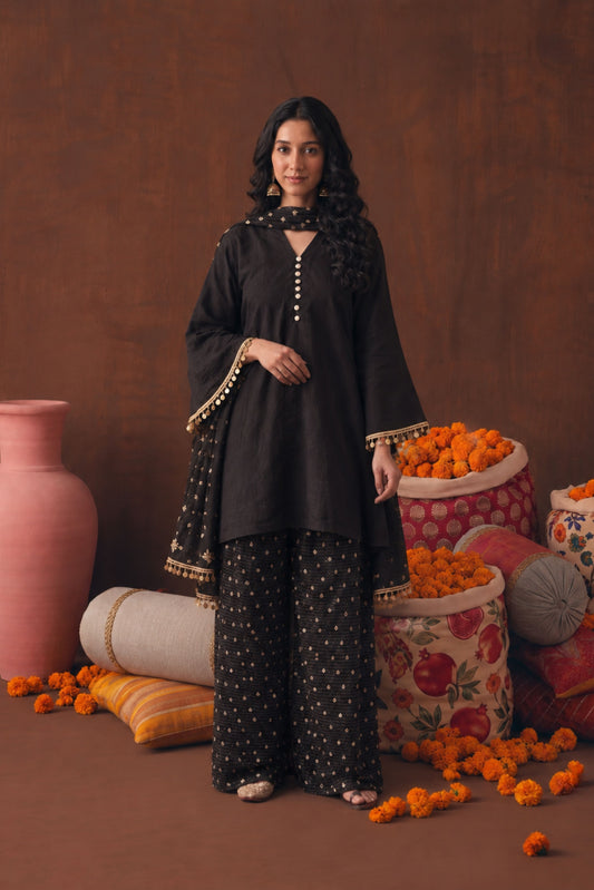 Chandani Raw Silk Kurta And Banarasi Salwar With Banarasi Dupatta