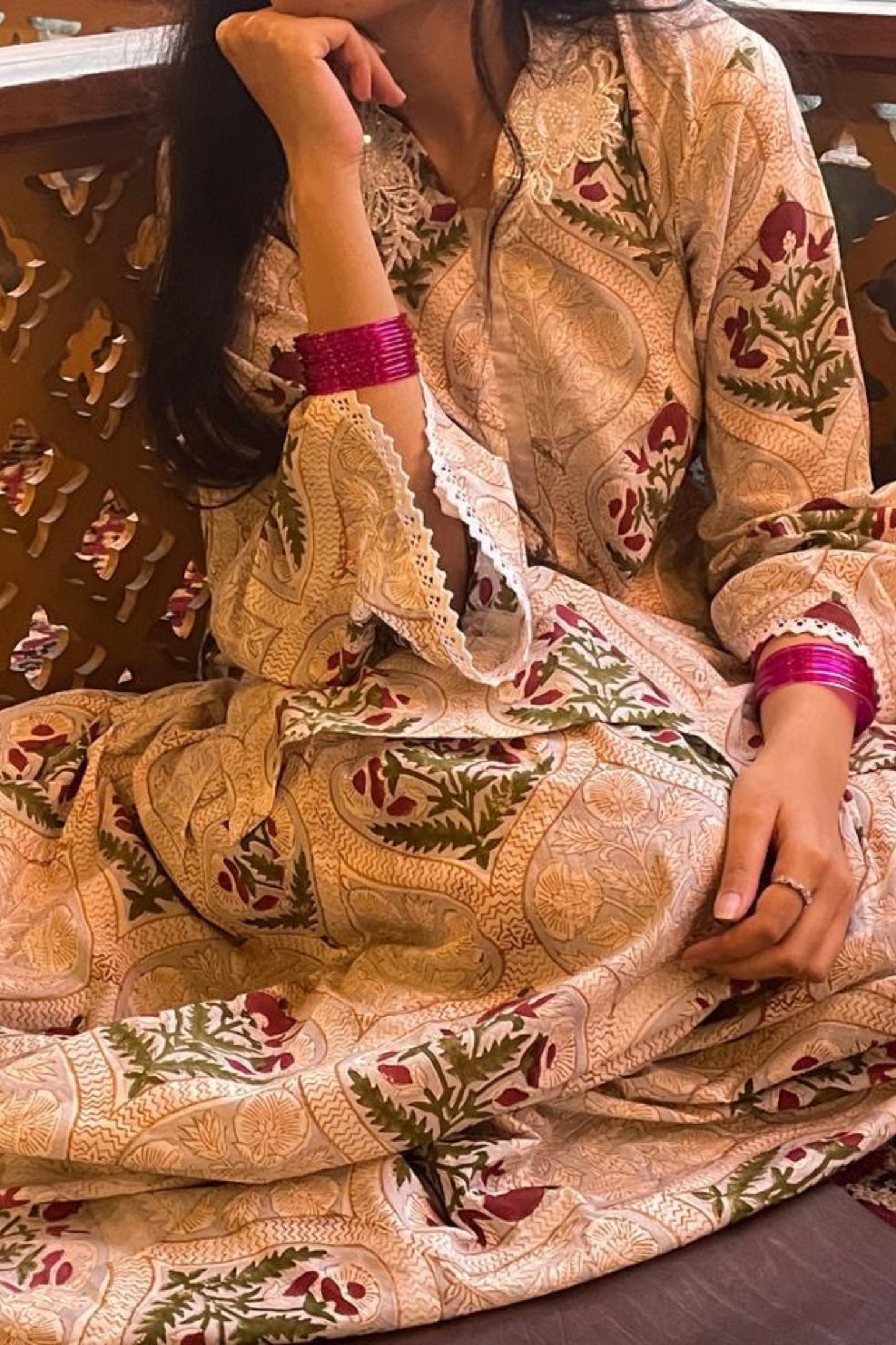 Pure Cotton Block Printed Gharara Set