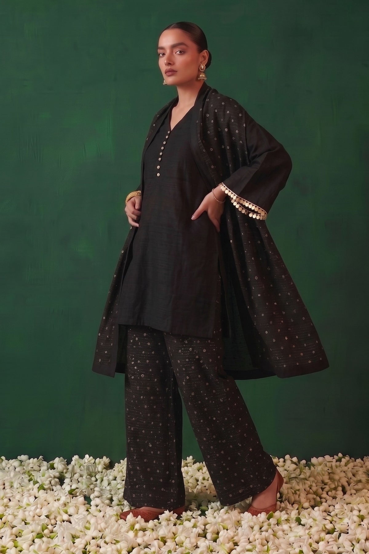 Chandani Raw Silk Kurta And Banarasi Salwar With Banarasi Dupatta