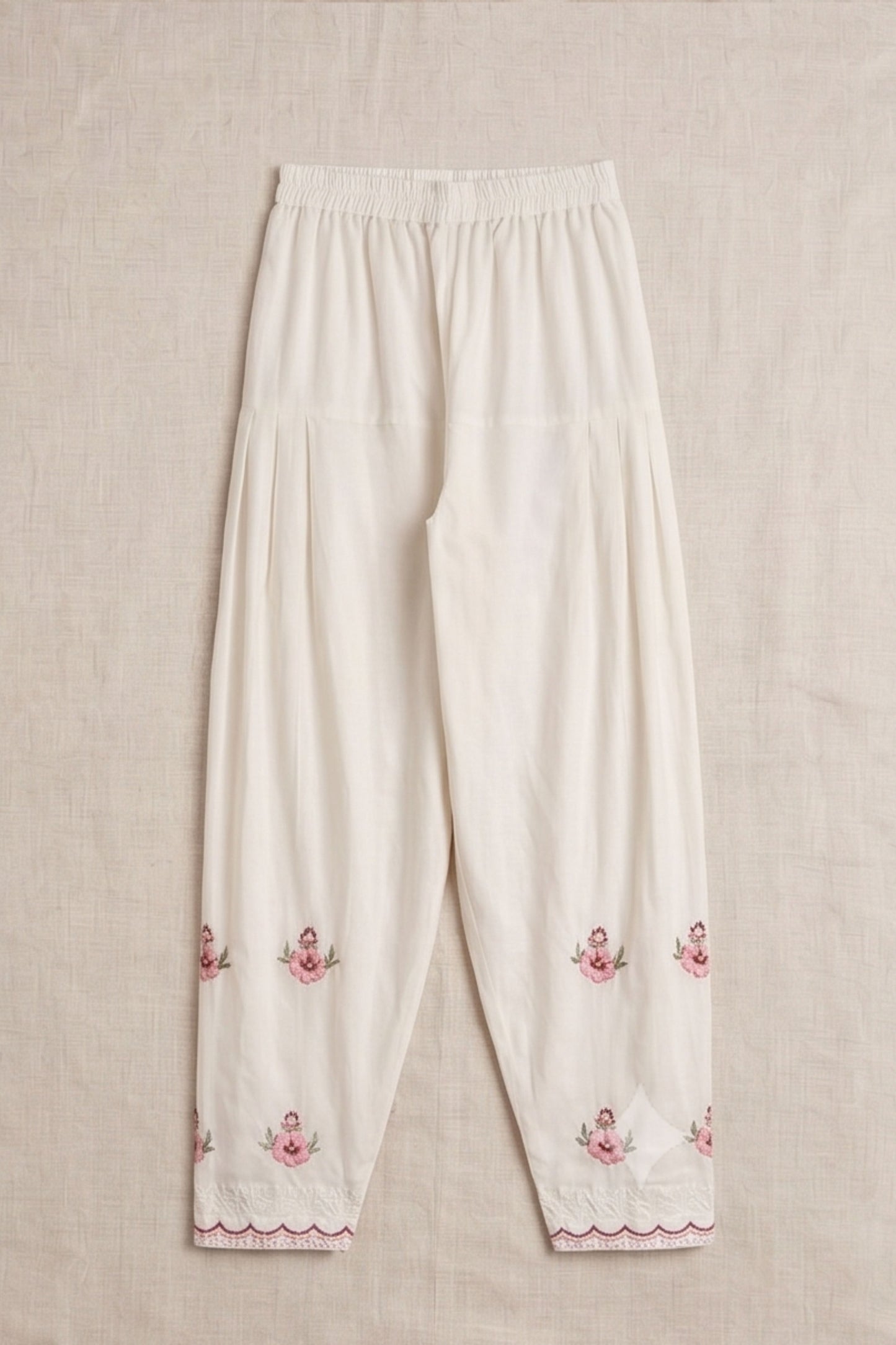 Pure Cotton Floral Embroidered Farshi Salwar