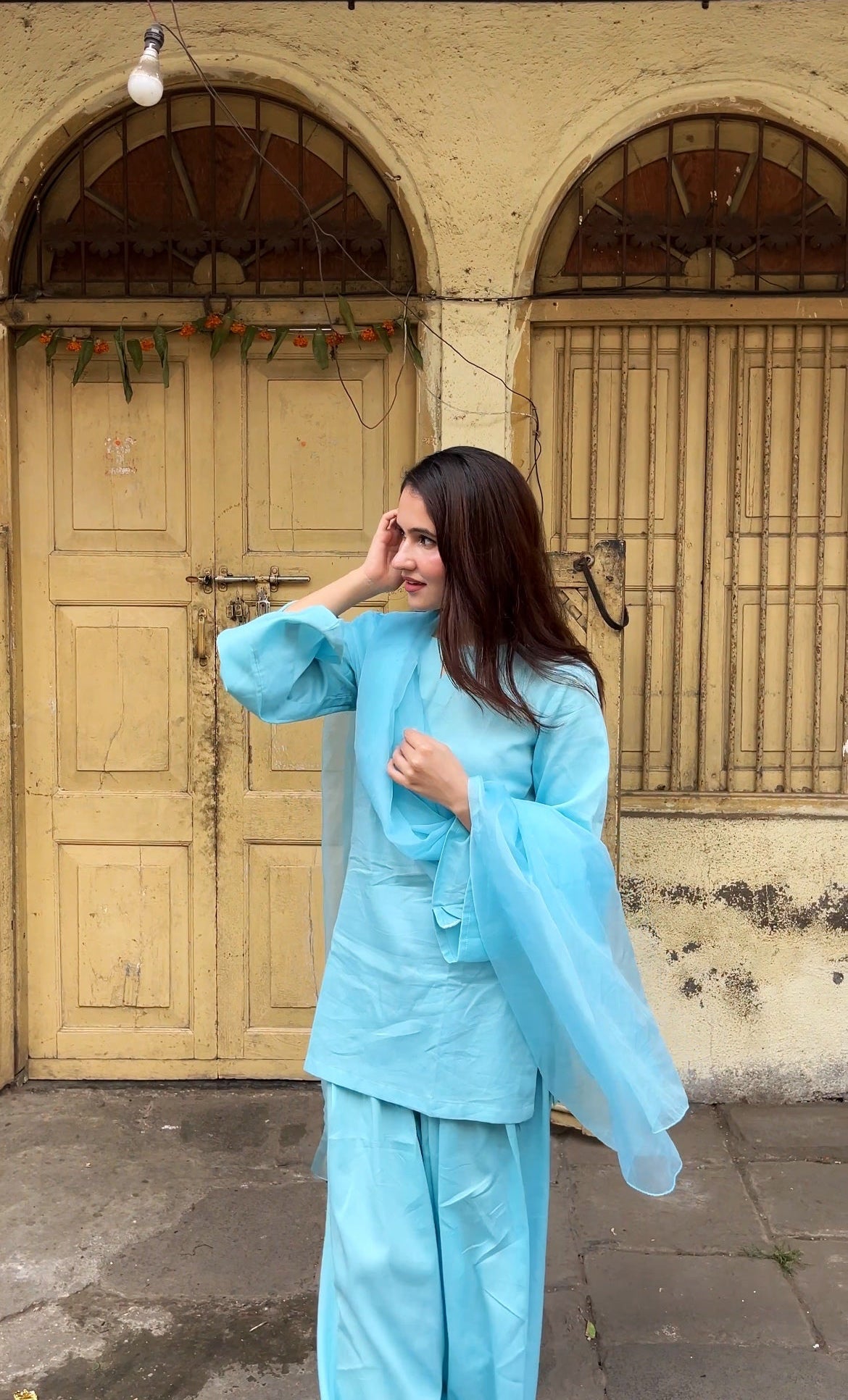 Solid Straight Kurta Farshi Salwar Set-Customisable