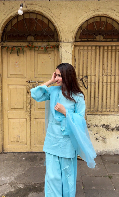 Solid Straight Kurta Farshi Salwar Set-Customisable