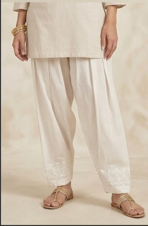Pure Cotton Embroidered Farshi Salwar