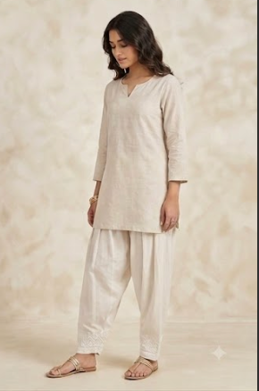 Pure Cotton Embroidered Farshi Salwar