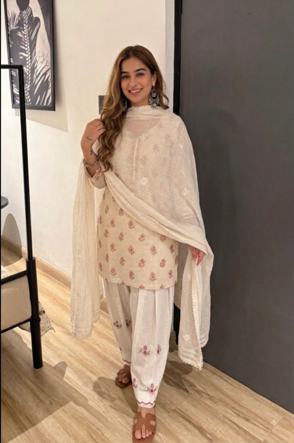 Pure Cotton Floral Embroidered Farshi Salwar